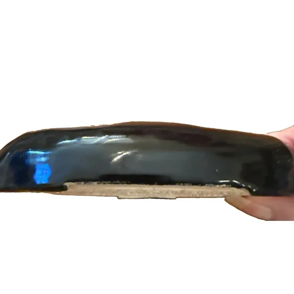Vintage Snuf-A-Rette Oblong End Table Ashtray Black Ceramic Made in USA 3 x 5